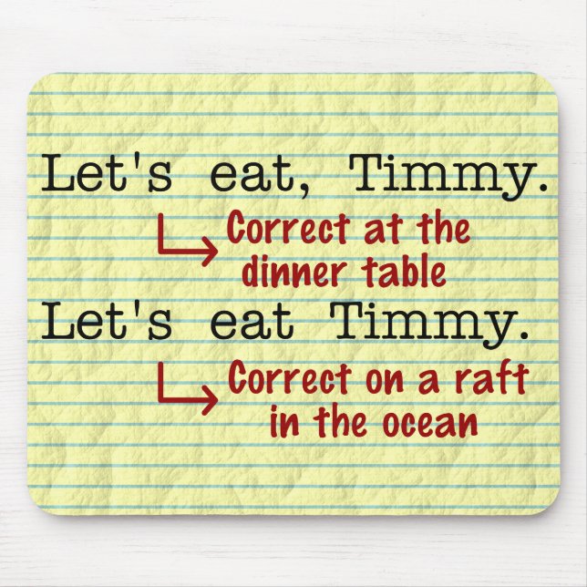 Funny Punctuation Grammar Mouse Pad (Front)