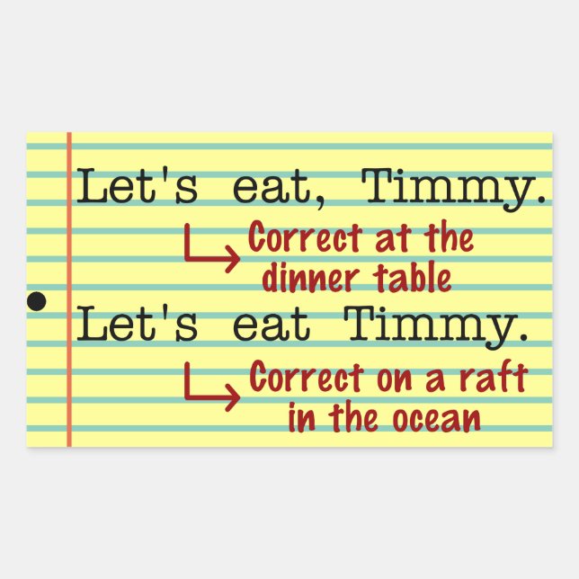 Funny Punctuation Grammar Rectangular Sticker (Front)