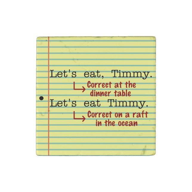 Funny Punctuation Grammar Stone Magnet (Front)