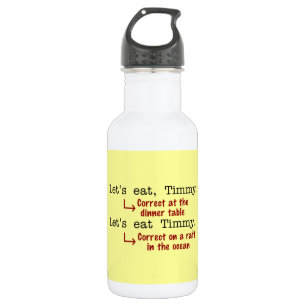 Funny Punctuation Grammar Water Bottle