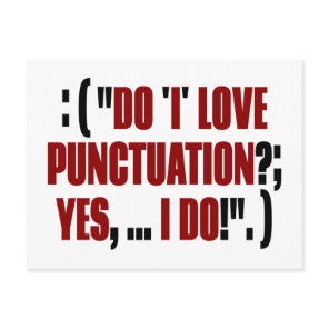 Funny Punctuation Proof Reading Postcard