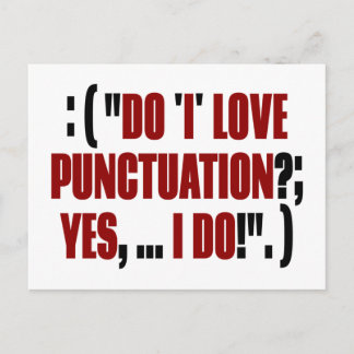 Funny Punctuation Proof Reading Postcard