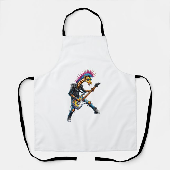 Funny Punk Giraffe, Rock'n Roll Goth Giraffe, Guit Apron (Front)