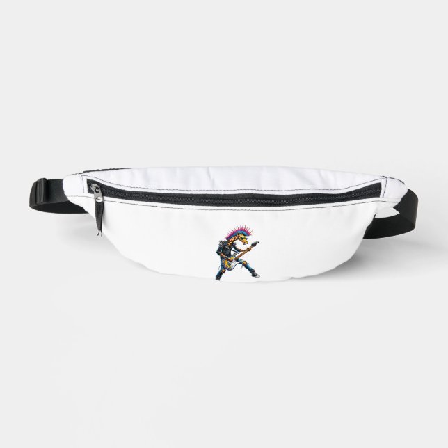 Funny Punk Giraffe, Rock'n Roll Goth Giraffe, Guit Fanny Pack (Front)