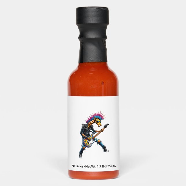 Funny Punk Giraffe, Rock'n Roll Goth Giraffe, Guit Hot Sauces (Front)