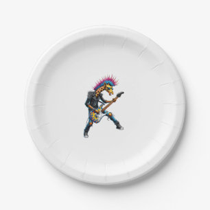 Funny Punk Giraffe, Rock'n Roll Goth Giraffe, Guit Paper Plates