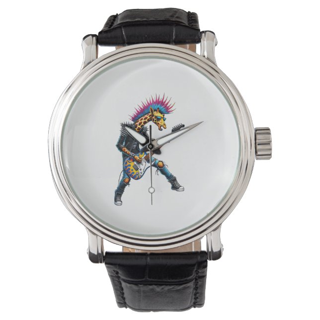 Funny Punk Giraffe, Rock'n Roll Goth Giraffe, Guit Watch (Front)