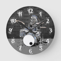 Funny Punk Rock Drummer Bear Playing Drums Rocker