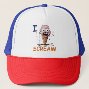 Funny Punny, I Scream/Ice Cream Quote Trucker Hat