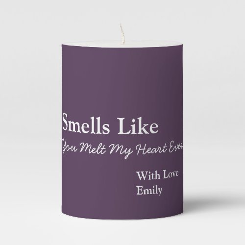 Funny Punny Smells Like Husband Boyfriend Gift  Pillar Candle