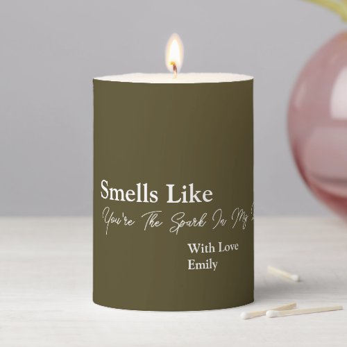 Funny Punny Smells Like Husband Boyfriend Gift  Pillar Candle