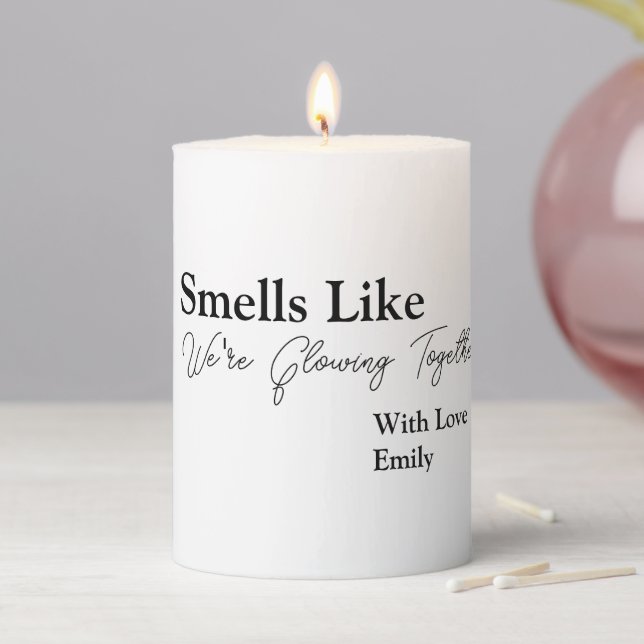Funny Punny Smells Like Husband Boyfriend Gift  Pillar Candle (In Situ)