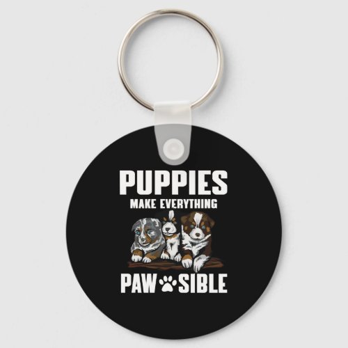 Funny Puppies Lover Pun Keychain