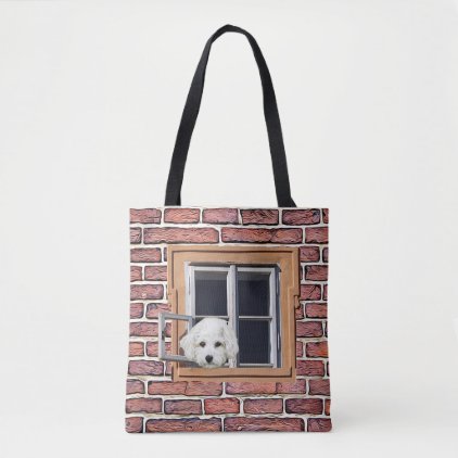 Funny Puppy and Kitty Staring out the Window Bag