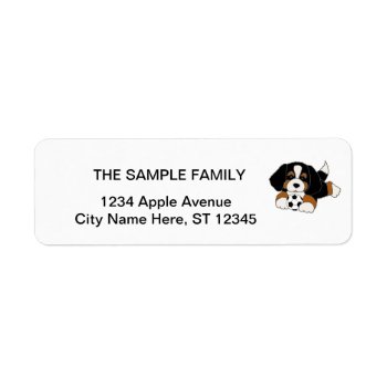 Funny Puppy Bernese Mountain Dog Soccer Label by Petspower at Zazzle