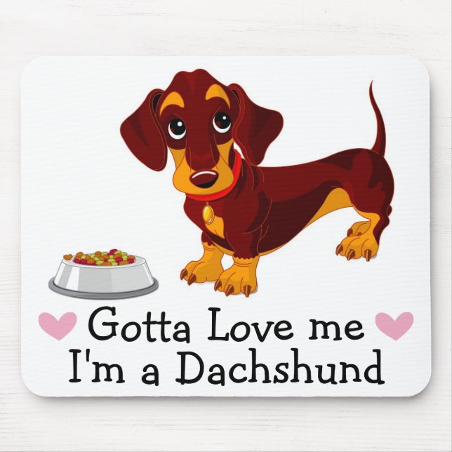 Funny Puppy Cartoon Dog Lover GiftCute Dachshund Mouse Pad (Front)