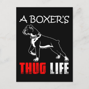 Funny Puppy Cartoon Hello Love Miss You Dog Boxer Postcard