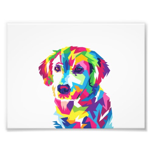 Funny Puppy colorful _ Choose background color Photo Print