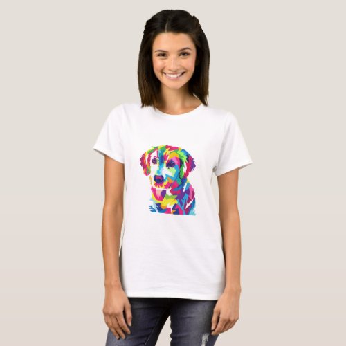 Funny Puppy colorful _ Choose background color T_Shirt