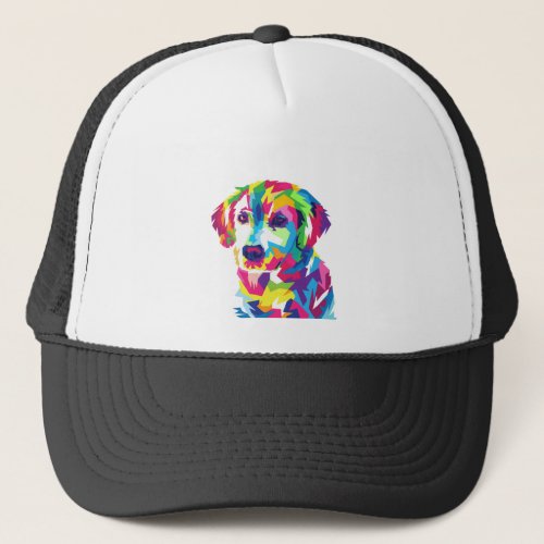 Funny Puppy colorful _ Choose background color Trucker Hat