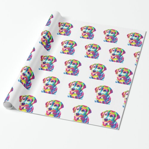 Funny Puppy colorful _ Choose background color Wrapping Paper