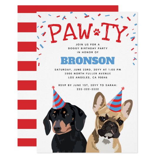 Funny Puppy Dog Birthday Party Invitation Zazzle
