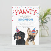 Funny Puppy Dog Birthday Party Invitation (Standing Front)