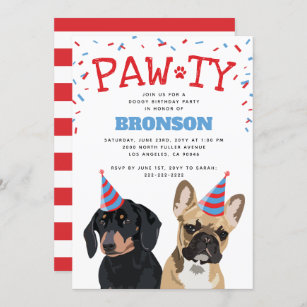 Funny Dog Birthday Invitations Party Invites Personalised Any Age 40th 50th 