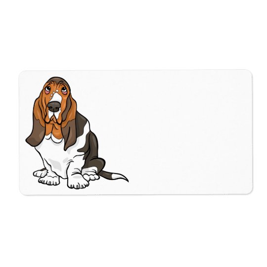 Funny Puppy Dog Cartoon Cute Basset Hound Label | Zazzle.com