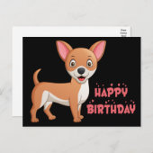 Funny Puppy Dog Cartoon Cute Chihuahua Birthday Postcard (Front/Back)