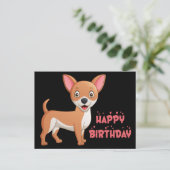 Funny Puppy Dog Cartoon Cute Chihuahua Birthday Postcard (Standing Front)