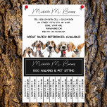 Funny Puppy Dog Walker Sitter Black White Tearoff Flyer<br><div class="desc">I can imagine how competitive it is out there in the dog walking/sitting world. This makes having a professional brand and marketing all the more important. My tearoff flyers are perfect for dog walkers, dog sitters, pet services, dog trainers, stationary pet care, and dog boutiques. These flyers feature adorable watercolor...</div>