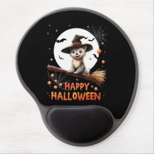 Funny Puppy Dog Witch Candy Spooky Ghost Halloween Gel Mouse Pad