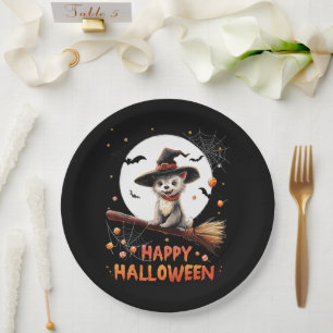 Funny Puppy Dog Witch Candy Spooky Ghost Halloween Paper Plates