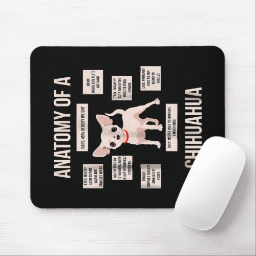 Funny Puppy Gift Anatomy Of A Chihuahua  Mouse Pad