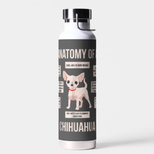 Funny Puppy Gift Anatomy Of A Chihuahua  Water Bottle