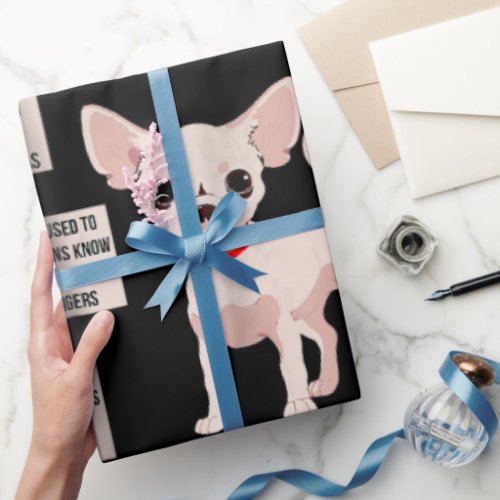 Funny Puppy Gift Anatomy Of A Chihuahua  Wrapping Paper