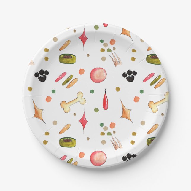 Funny Puppy Kids Birthday Paper Plates (Front)