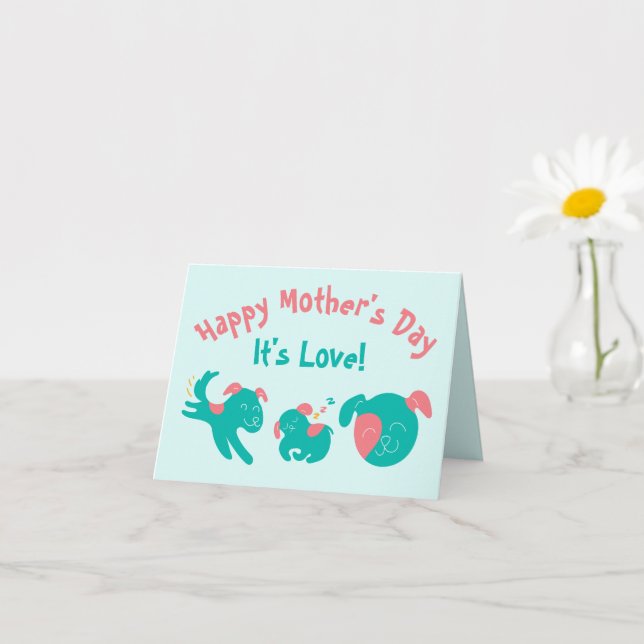 Funny Puppy Love from the Dog Cute Mother's Day Card (Small Plant)