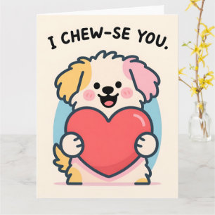 Funny Puppy Love Valentine Greeting Card