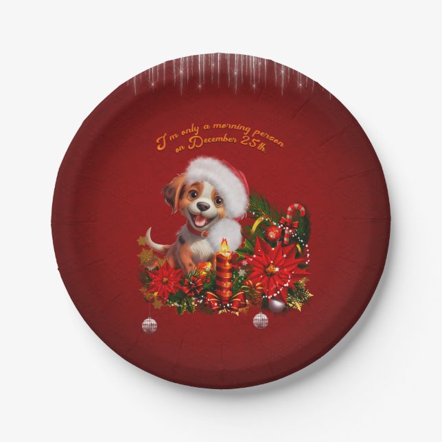Funny puppy  paper plates (Front)