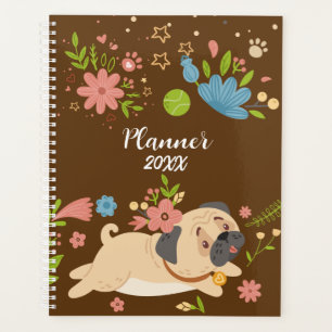 Funny Puppy Pug Dog Personalized Planner