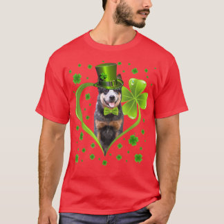 Funny Puppy Shamrock Australian Cattle Dog St  T-Shirt