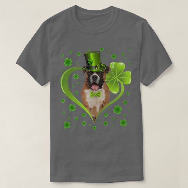 Funny Puppy Shamrock Boer Dog St  T-Shirt (Design Front)