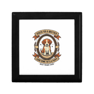 Funny Puppy Shirt Asked for Brother Got a Puppy Vi Gift Box
