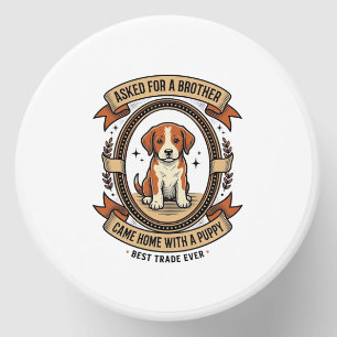 Funny Puppy Shirt Asked for Brother Got a Puppy Vi Mini Candle Favors