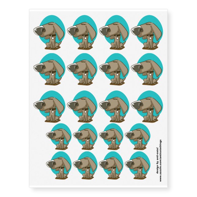 funny puppy sweet cartoon temporary tattoos (Front)