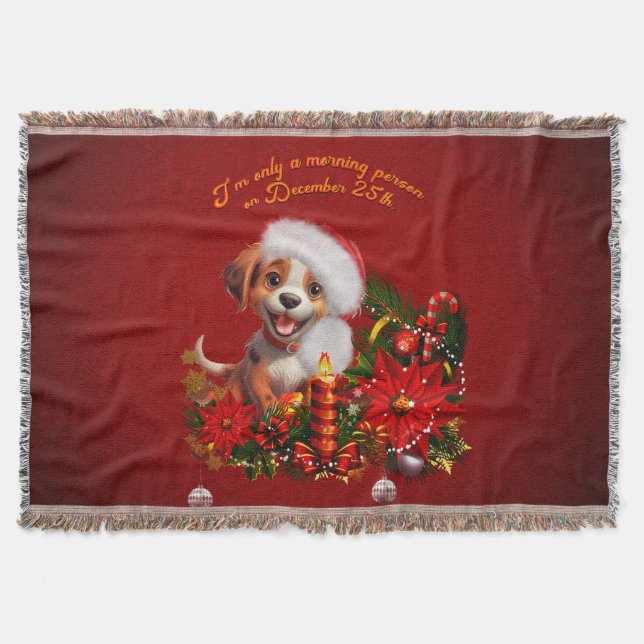 Funny puppy  throw blanket (Front)