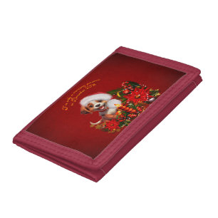 Funny puppy tri-fold wallet