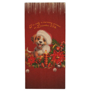 Funny puppy  wood flash drive